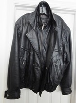 WILSONS Leather Bomber Biker Jacket Coat Flight Aviator Black Size L Vin... - £54.22 GBP