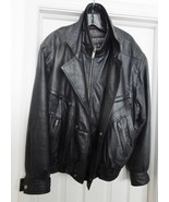 WILSONS Leather Bomber Biker Jacket Coat Flight Aviator Black Size L Vin... - £54.22 GBP