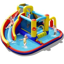 Inflatable Water Slide, Mega Water Park Bounce House Combo For Kids Backyard Out - £508.24 GBP
