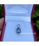 Blue Sapphire 14K White Gold Pendant, Ceylon Sapphire Pendant, Faceted S... - £654.65 GBP