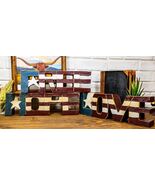 Ebros Pack of 3 USA Patriot Flag &#39;Free Hope Love&#39; Word Art Desktop Sign ... - $748.15 MXN