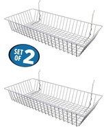 White Wire Baskets for Slatwall, Gridwall or Pegboard (Set of 2) 24”Lx12... - €21,41 EUR
