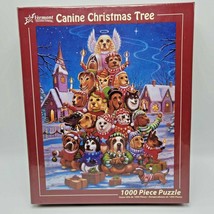 Canine Christmas Tree Puzzle Dogs 1000 Pieces Vermont Co USA Randal Span... - $20.00