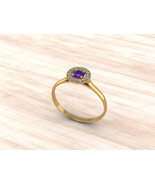 Purple Amethyst And Lab Created CZ Diamond Handmade Sterling Silver Wome... - €48,37 EUR