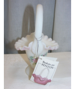 Vintage Fenton Art Glass Basket Rose Garden Crimp Rim Signed Tag 2-c - $918.74 MXN