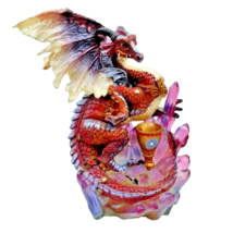 Purple Dragon Mythical Magical Ball Statue - £19.88 GBP
