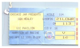 Don Henley Concert Stub Avril 13 1990 Chicago Illinois - £32.61 GBP