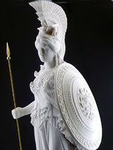 Estatua de escultura de mármol fundido de diosa romana griega Atenea Min... - $460.43