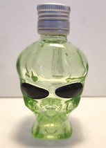 Outer Space Vodka Bottle Alien Skull Head Green Glass Empty 50ml 4 Inche... - $17.99