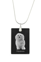 Havanese,  Dog Crystal Pendant, SIlver Necklace 925, High Quality - £29.87 GBP