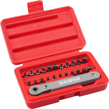 KAIFNT K451 Ultra Low Profile Screwdriver Bit Set with Mini Ratchet Wrench, 1/4- - £21.30 GBP