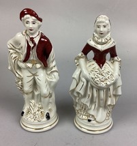 Set Of 2 Vintage Porcelain Figurines - Man &amp; Woman - £10.30 GBP