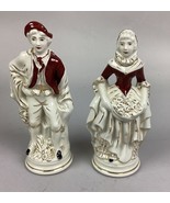 Set Of 2 Vintage Porcelain Figurines - Man &amp; Woman - $218.93 MXN