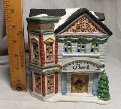 Vintage Dickens Collectables Towne Series Christmas Village Lighted Bank-1996 - £17.43 GBP