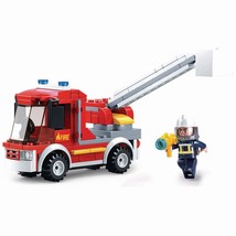 Sluban Kids Fire Truck Building Blocks 136 Pcs set Building Toy Fire Vehicle - £10.29 GBP