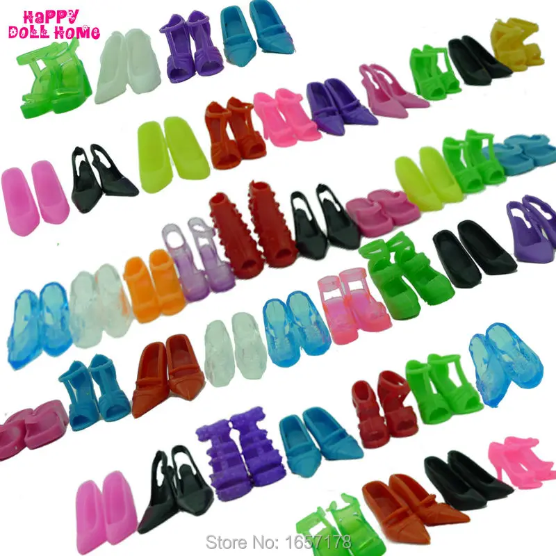 12 Pairs Mixed Doll Shoes Fashion Colorful Cute High Heels Sandals Clothes - £10.16 GBP