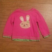 Carter's 18M Baby Girl Bunny Rabbit Pink Long Sleeve Shirt  - £1.59 GBP