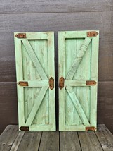 Set of 2, 31&quot; H Barn Door - Distressed White - Shabby Chic, CHOOSE Color - £48.67 GBP