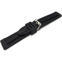 22mm Silicone Rubber Watch Band Strap Fits SWISS MILITARY Black Pin Buckle - £13.43 GBP