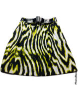 Worthington Womens A Line Belted Skirt Size 2 Geometric Black Yellow White - $21.48