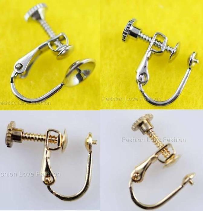 4 Pairs Clip On Screw Back Earring Findings For Pearl Stud Earrings - $5.99