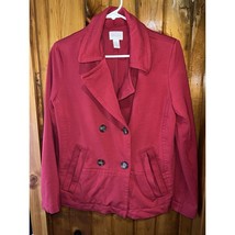 Chicos Red Double-Breasted Jacket Blazer Casual Chic Size 0 - $32.99