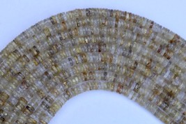 8 inches long strand faceted golden rutile heishi wheel /  tire gemstone discs b - £28.35 GBP