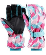 Galexia Zero Womens Waterproof Touchscreen Ski Gloves Pink Blue Size Medium - $12.88 CAD
