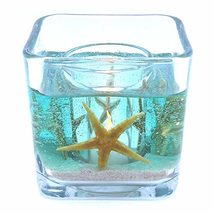 Flameless Seafoam Green With Sand And Starfish Forever Candle Seascape Simple Cl - $24.20