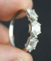 Estate Sale! STERLING SILVER clear Cubic Zirconia band ladies ring .925 ... - $31.99