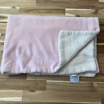 Little Miracles Baby Blanket Solid Pink Reversible Cream Sherpa 42.5x28.5 - $18.99