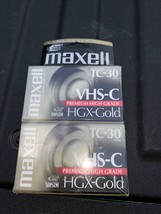 Brand New 2 Pack Maxwell VHS-C TC-30 Premium High Grade HGX-Gold Video Tapes - £8.12 GBP