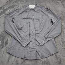 Worthington Shirt Womens S Gray Stretch Long Sleeve Casual Work Wear Blouse - £15.56 GBP
