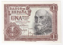 Spain, 1 Peseta, 1953, Banco De Espana, Banknote, P144, UNC, - $13.93