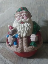 Santas World Santa Claus Is Coming To Town Spinning Music Box Round Bottom 6.5&quot; - $32.66