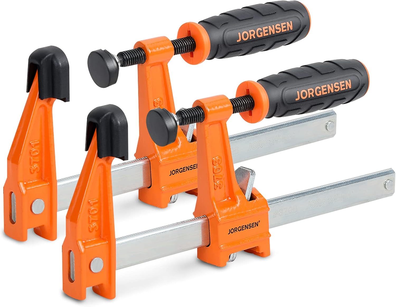 Jorgensen 6” Bar Clamp Set, 2-Pack Steel F Clamp Light Duty, 300 Lbs Loa... - $39.93