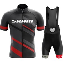 SRAM Team Cycling Jersey Set 2022 Man Summer MTB Race Cycling Clothing Short Sle - £54.18 GBP
