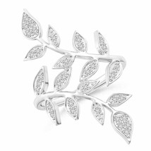 ANGARA 0.36 Ctw Pave Set Diamond Olive Leaf Vine Ring in 14K Gold (Grade-HSI2) - £648.60 GBP