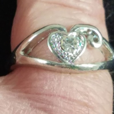 Womens Chuns Valentine Heart Ring 8.5 Silver Tone Bohemian Nineties Serious Item image 6