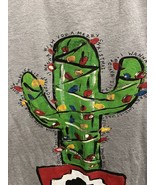 Cactus Feliz Navidad Tree Shirt  - Texas Tru Threads S Gray Crewneck - £11.33 GBP