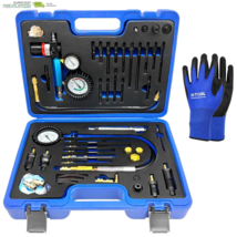 46PCS Compression and Leakage Test Kit Petrol &amp; Diesel Dual Gauge Engine... - $236.86