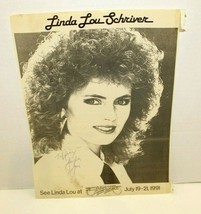Vintage Linda Lou Schriver Signed Press Release Photo Fan Club Flyer Cou... - $11.88