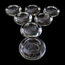 7 Bubble Glass Candle Holders  Set Tealight Votive Round HEAVY Clear Christmas - $29.69