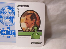 1992 Clue Board Game Piece: Suspect Card: Mr. Green - £1.40 GBP