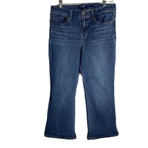 Chaps Mid Rise Crop Kick Denim Jeans 12 Med Wash Stretch Belt Loops Butt... - £18.30 GBP