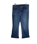 Chaps Mid Rise Crop Kick Denim Jeans 12 Med Wash Stretch Belt Loops Butt... - £18.21 GBP