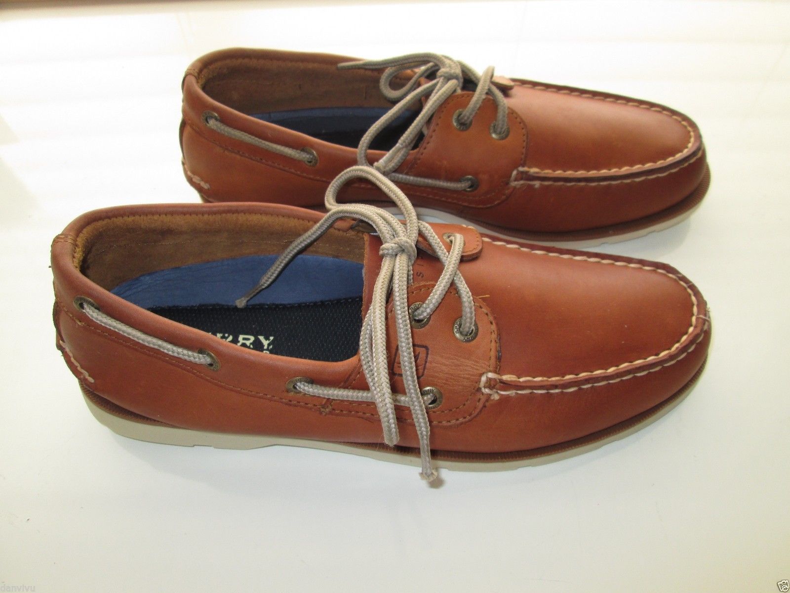 Sperry Top-Sider Authentic Original Cross Lace Boat Shoe Men 11.5 Brown