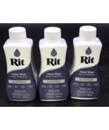 Lot of Three (3) Rit Navy Blue Liquid Fabric Dye 8 oz All Purpose Dye - $25.23