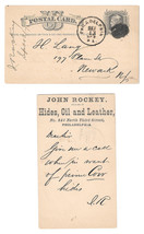 1876 Phila PA Fancy Cork Cancel UX5 John Rockey to Henry Lang Leather Ne... - £7.93 GBP