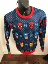 MEN Small Christmas Sweat Shirt Marvel Comics Super Heros NEW WITH TAGS NWT - $23.93